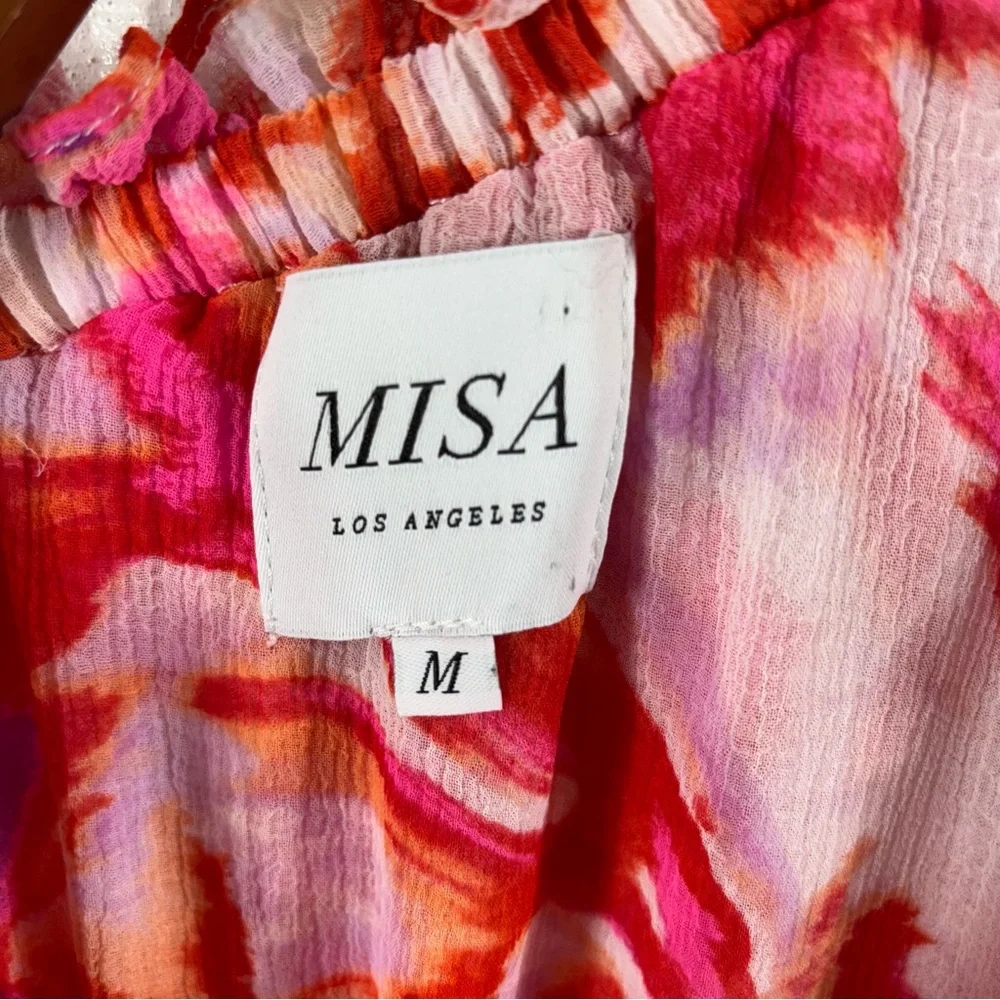 Misa Los Angeles Rumi Dress Floral One Shoulder Medium Maldive Marble - Picture 6 of 7